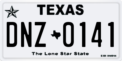TX license plate DNZ0141