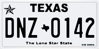 TX license plate DNZ0142