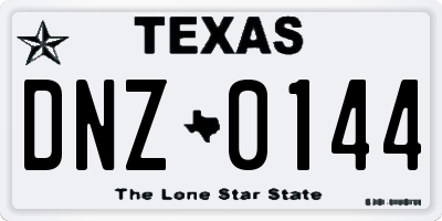 TX license plate DNZ0144