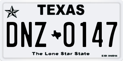 TX license plate DNZ0147