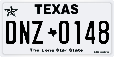 TX license plate DNZ0148