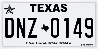 TX license plate DNZ0149
