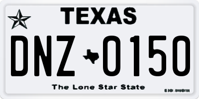 TX license plate DNZ0150