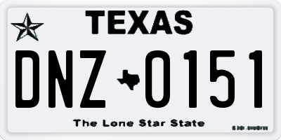 TX license plate DNZ0151