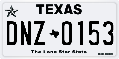 TX license plate DNZ0153