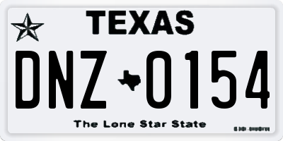 TX license plate DNZ0154