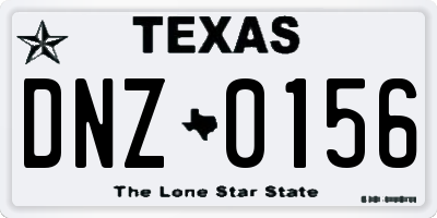 TX license plate DNZ0156