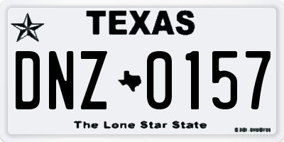 TX license plate DNZ0157