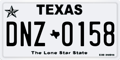 TX license plate DNZ0158