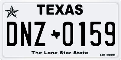TX license plate DNZ0159