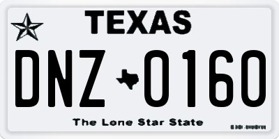 TX license plate DNZ0160