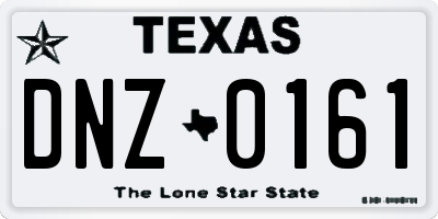TX license plate DNZ0161