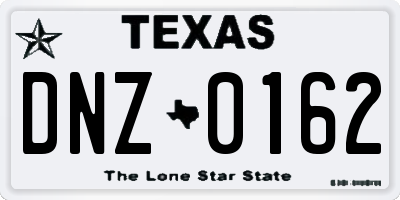 TX license plate DNZ0162