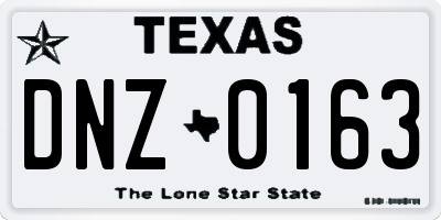 TX license plate DNZ0163