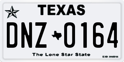 TX license plate DNZ0164