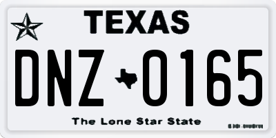 TX license plate DNZ0165