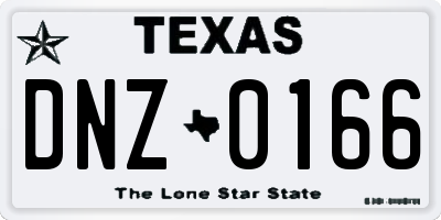 TX license plate DNZ0166