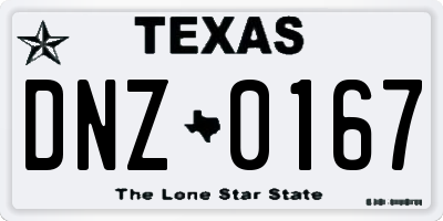 TX license plate DNZ0167