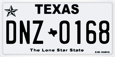 TX license plate DNZ0168