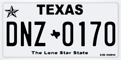 TX license plate DNZ0170