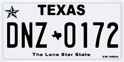 TX license plate DNZ0172