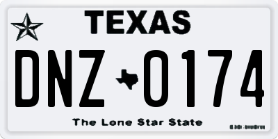 TX license plate DNZ0174