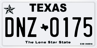 TX license plate DNZ0175