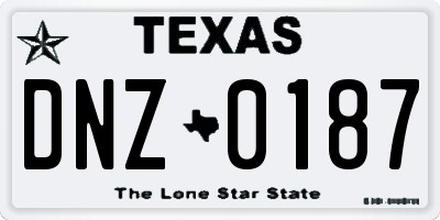 TX license plate DNZ0187