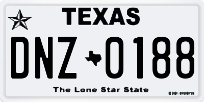 TX license plate DNZ0188