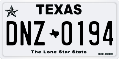 TX license plate DNZ0194
