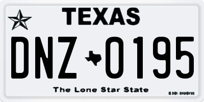 TX license plate DNZ0195