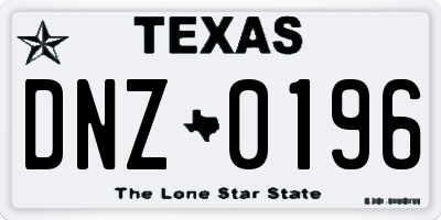 TX license plate DNZ0196