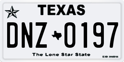TX license plate DNZ0197