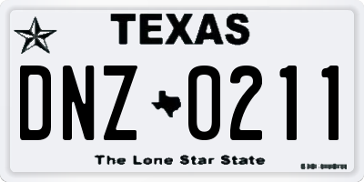 TX license plate DNZ0211