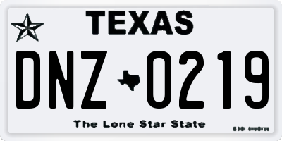 TX license plate DNZ0219
