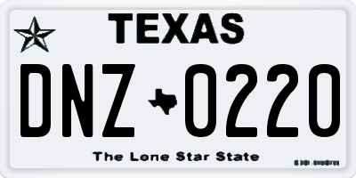 TX license plate DNZ0220