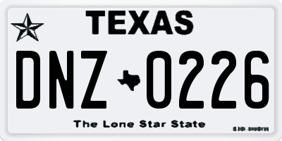 TX license plate DNZ0226