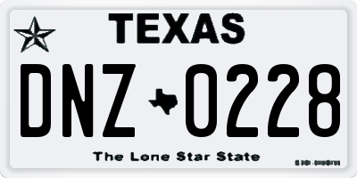 TX license plate DNZ0228