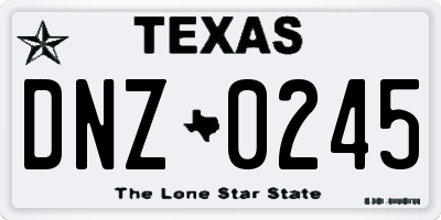 TX license plate DNZ0245
