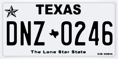 TX license plate DNZ0246