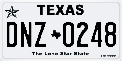 TX license plate DNZ0248