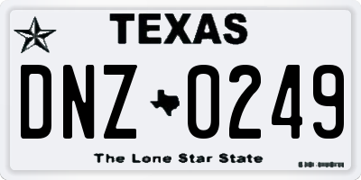 TX license plate DNZ0249