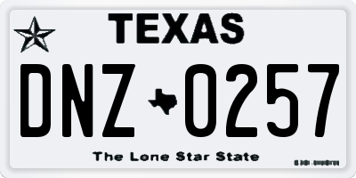 TX license plate DNZ0257