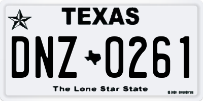 TX license plate DNZ0261