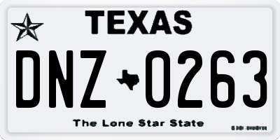 TX license plate DNZ0263