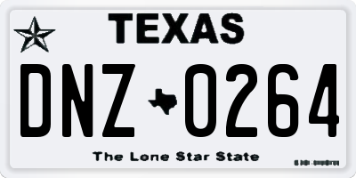 TX license plate DNZ0264