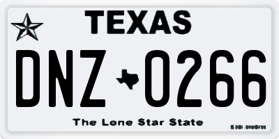 TX license plate DNZ0266