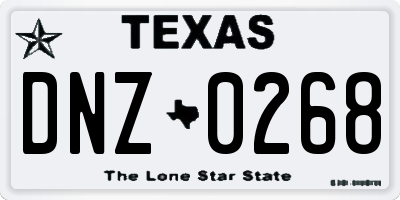 TX license plate DNZ0268