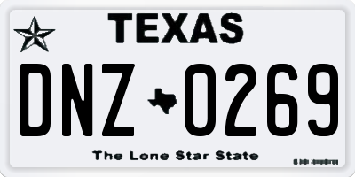 TX license plate DNZ0269