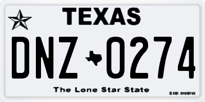 TX license plate DNZ0274